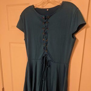 Blue lace-up tunic, size XL
